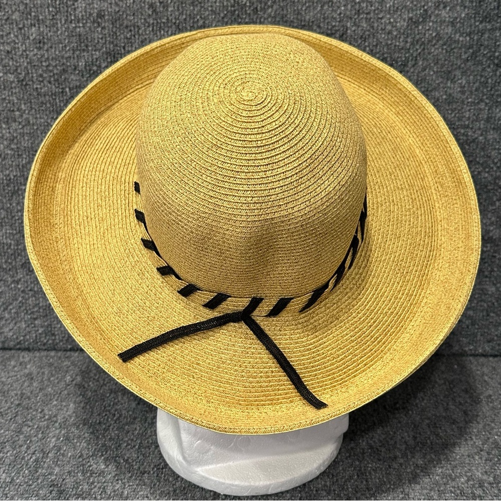 Vintage women’s Breton straw sun wide brim hat Town Talk Louisville Kentucky